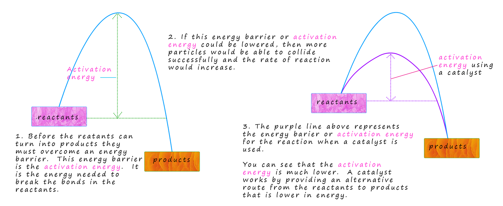 energy profile diagram for a catalysed reaction